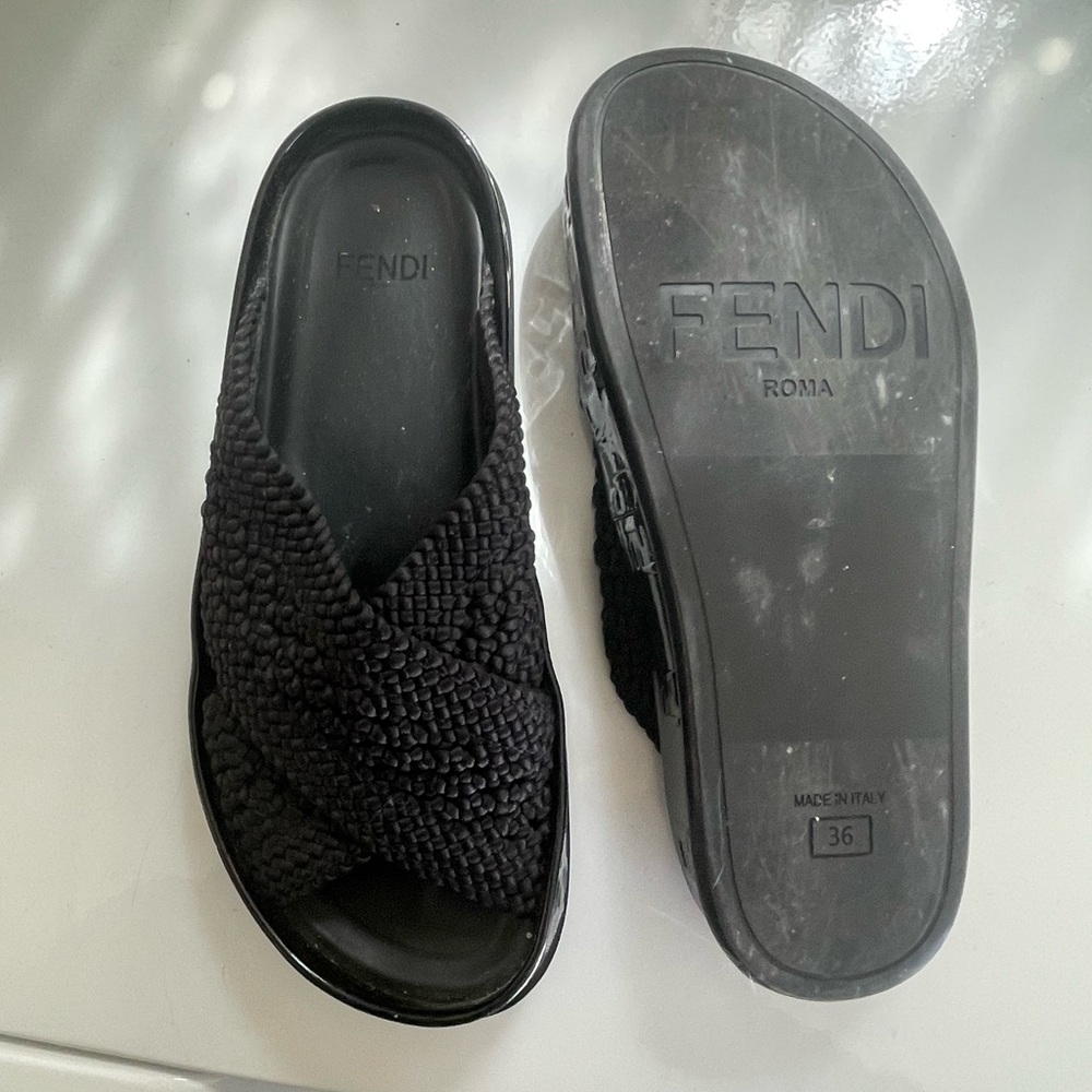 Fendi Raffia Slides - Picture 2 of 2